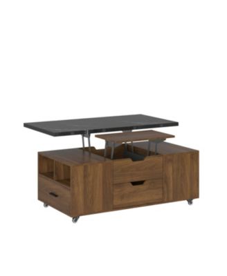 Streamdale Lift-Up Coffee Table Set w/ Stools, Storage & Expanding Dining Top