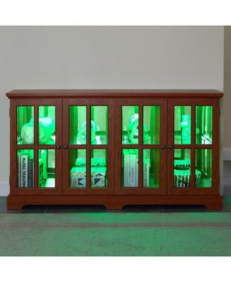 Vintage LED Curio Cabinet - Antique Glass Door Showcase