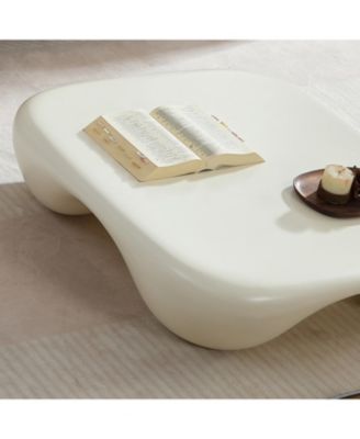 Streamdale Modern Coffee Table Faux Travertine Textured for Livingroom/Office