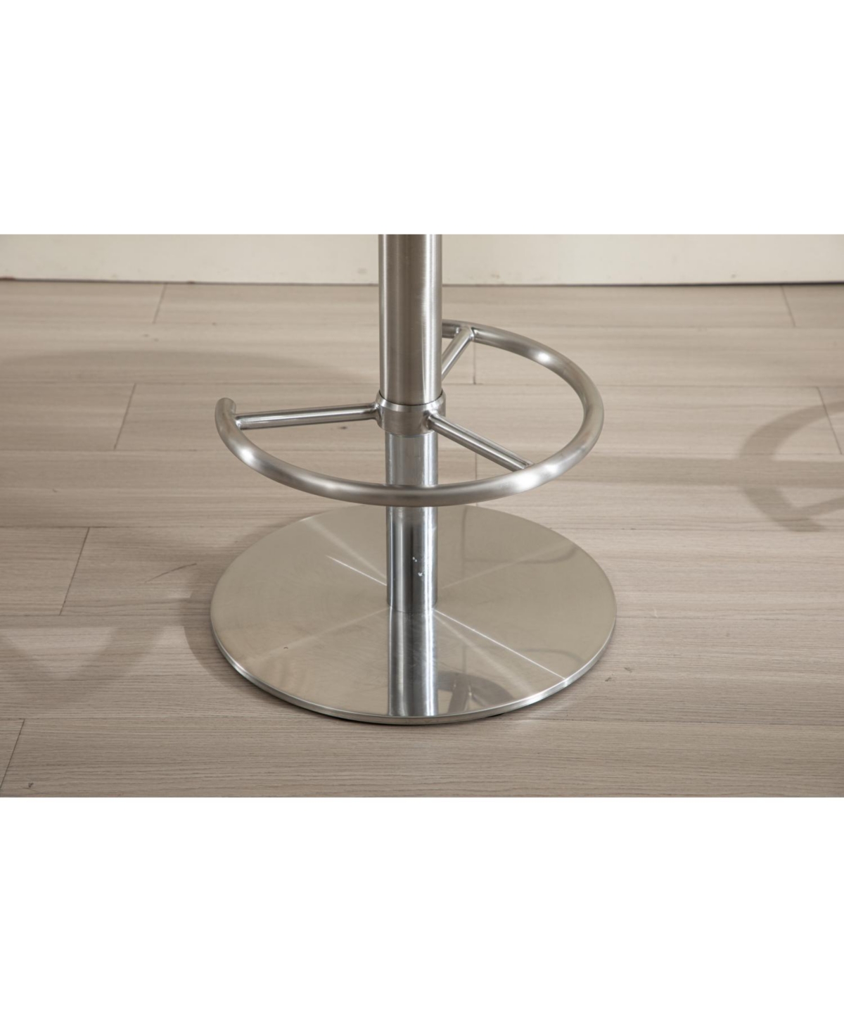 Streamdale Furniture Titanium Leather Bar Stool, Swivel Adjustable Height, White