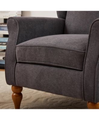 Vintage Luxury Coffee Table & Armchair Set (Dark Grey/Natural Wood)