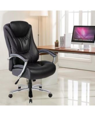 Ergonomic PU Leather Office Chair with Lumbar Support