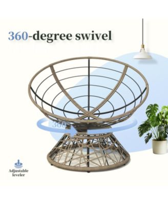 40" Ergonomic Wicker Chair with Cloud Cushion and 3-Proof Cover for Indoor Comfort