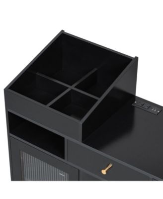 Vanity Desk with Drawers Cabinet & Charging Port