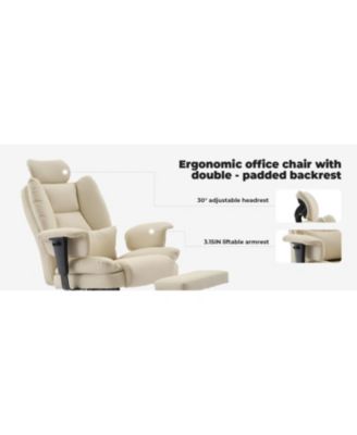 Ergonomic Office Chair 200kg Lumbar Support Beige