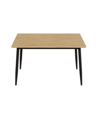 + 5-Piece + Wood Grain + Black Metal Legs + Dining Table & Chair Set