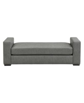 Stylish and Durable Grey Faux Leather Ottoman