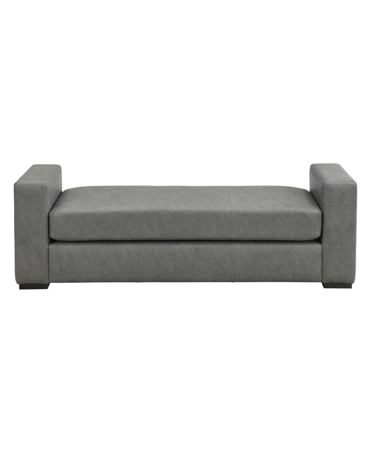 Streamdale Furniture Stylish and Durable Grey Faux Leather Ottoman
