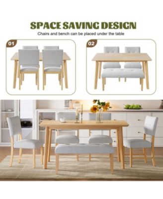 Retro Dining Table, Seats 6, Rubberwood Legs