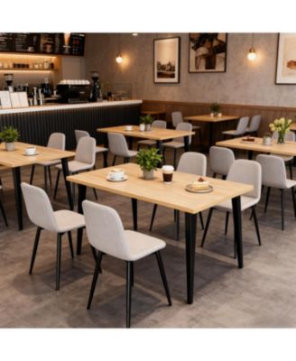 Modern Dining Table with Wooden Top & Iron Legs (Seats 6-8)