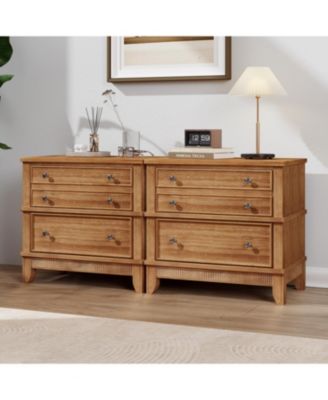 Hazel 3-Drawer Hazel 3-Drawer Side Table for Living Room, Hallway, Entryway, Set of Two