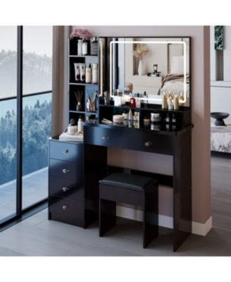41" LED Mirror Vanity Table with Stool