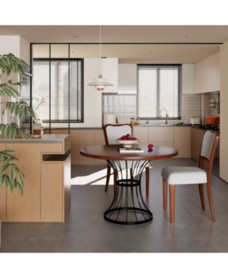 42" Round Oak Dining Set- Table & 2 Chairs