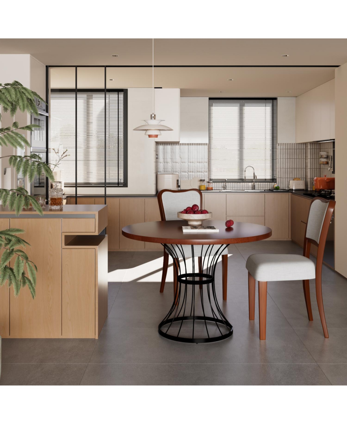 Streamdale Furniture 42" Round Oak Dining Set- Table & 2 Chairs