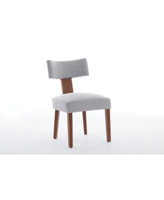  Linen Fabric Modern Armless Dining Chairs, Gray (Set of 2