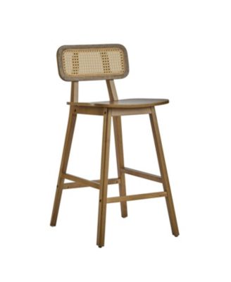 Bari Indoor Wood Barstool, Walnut Finished, Set of 2