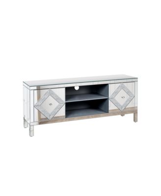Mirrored TV Stand for 65+" TVs, Silver