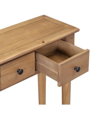 Retro Console Table with 4 Drawers and Open Shelf, perfect for Entryways, Living Rooms, and Hallways