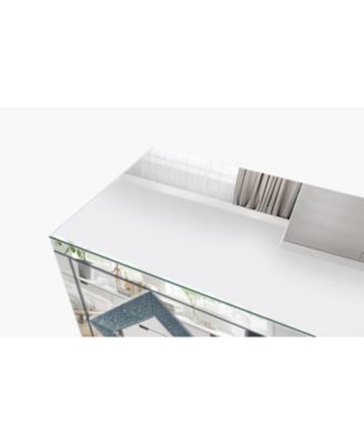 47" Mirror TV Console - Diamond Doors Open Storage