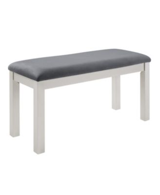 Wooden Dining Table Set with 4 Chairs & Bench - Silver Grey