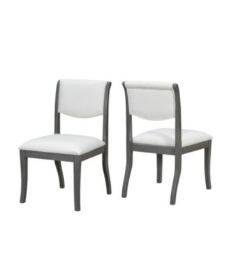  Oak Gray Upholstered Dining Chairs (Set of 2)
