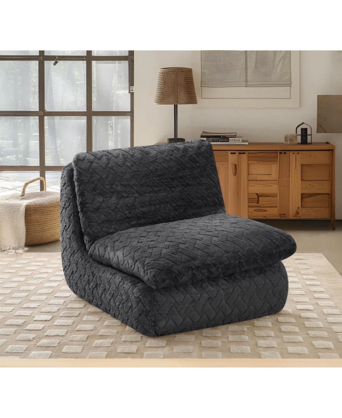Streamdale Furniture Full Compression sofa chair with swivel add Ottoman