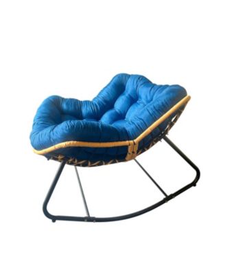 Rattan Rocking Chair, Anti-Tip, 450LB Capacity.