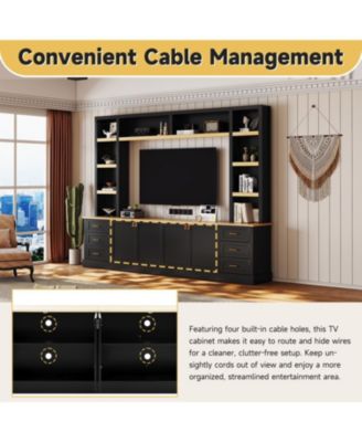  Farmhouse Entertainment Center Wall Unit for 75" TV