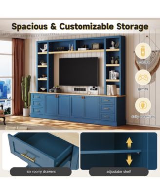  Farmhouse Entertainment Center Wall Unit for 75" TV