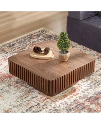 31.5" Modern Drum Coffee Table - Walnut