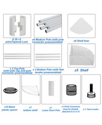 6-Tier Corner Wire Shelf - White