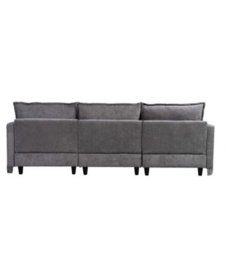 Modern L-Shaped Sectional Sofa with Ottoman