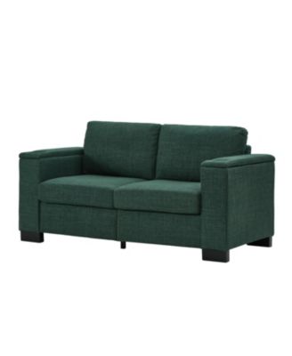 67.7" Modern Green Loveseat with Cup Holder & Storage