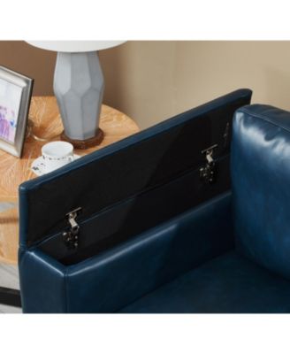 Streamdale Modern Faux Leather Sofa with Cup Holder & Storage