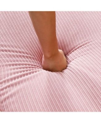 Pink Striped Sofa Bed - Adjustable Arms & Back - 65.74-inch