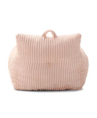 Giant Pink Plush Bean Bag Chair with Footstool