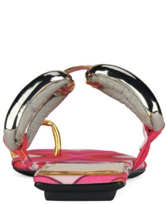 Women's Guilded Chain-Embellished Flat Sandals