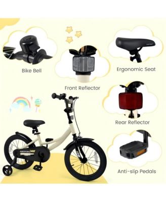 Kids Training Bike with Adjustable Seat Dual Brake System and Rubber Tires