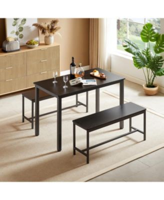 Industrial Dining & Bar Set with Benches