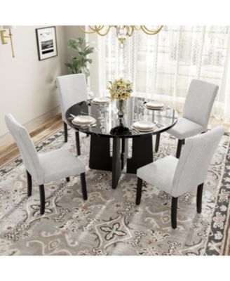 5-Piece Round Dining Set Chairs & 43" Table