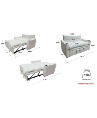 Convertible Velvet Sofa Bed - 3-in-1 Sleeper Couch