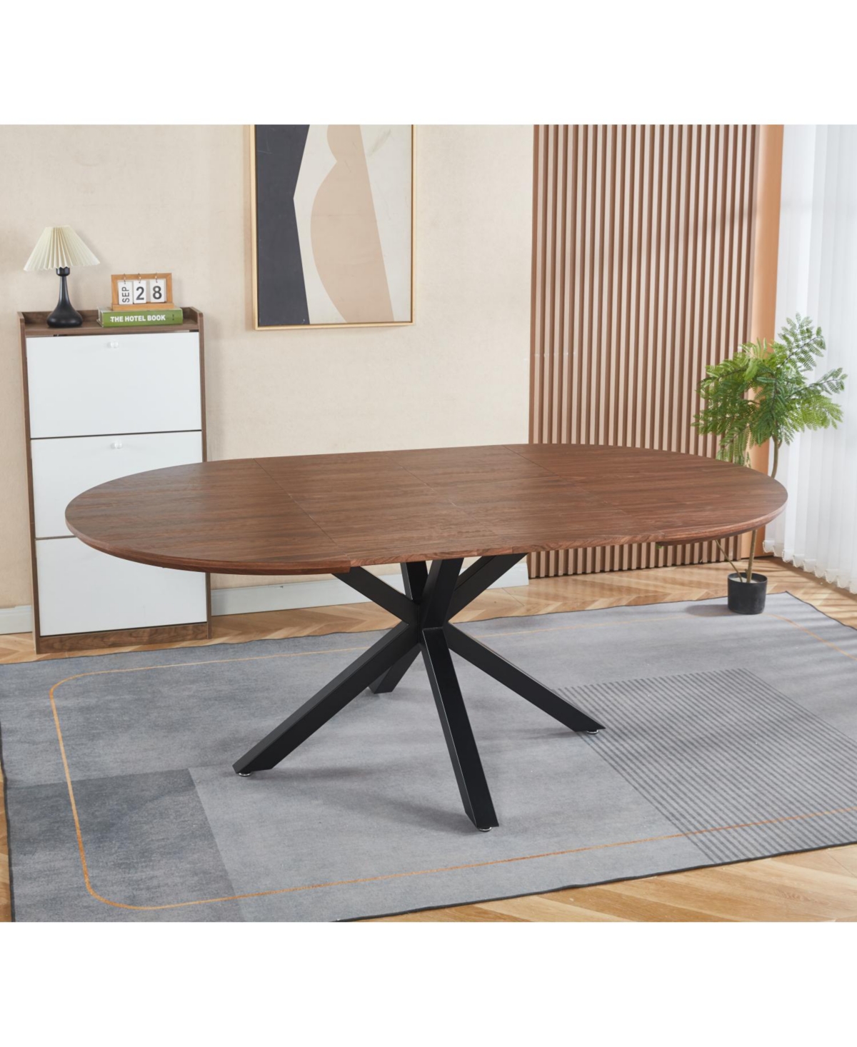 Streamdale Furniture Extendable Table Metal Leg Mdf Top 120-200cm