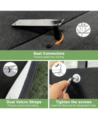  Chenille 3-Seat Sofa with Ottomans