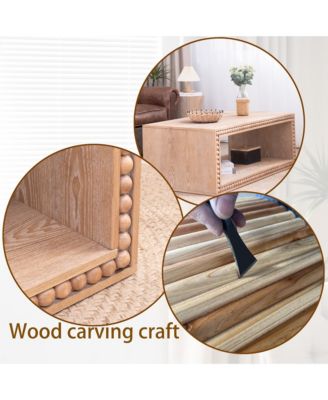 Streamdale Rustic Beaded Edge Coffee Table - Natural Finish