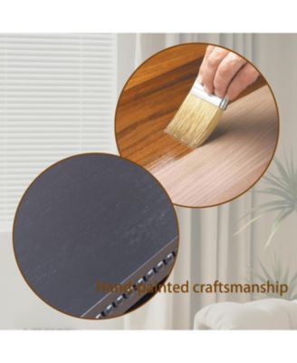 Modern Coffee Table - Beaded Trim, Open Shelf