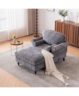 Oversized Chenille Chaise Lounge Sofa Bed