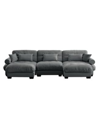Streamdale U Shape Sectional Sofa with Ottomans, Modern Corner Couch