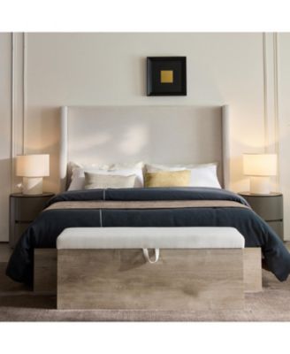 Shelton Ivory Chenille Storage Bench