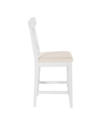 60" Farmhouse Counter Height Dining Set with Storage & Chairs, White