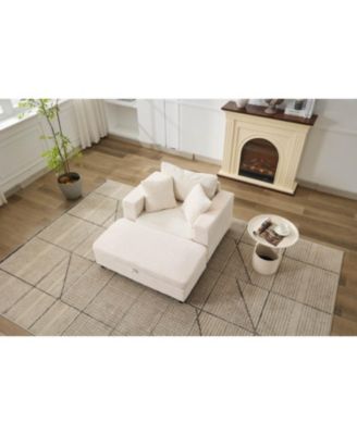 Chaise Lounge Sofa Bed with Ottoman & Pillows